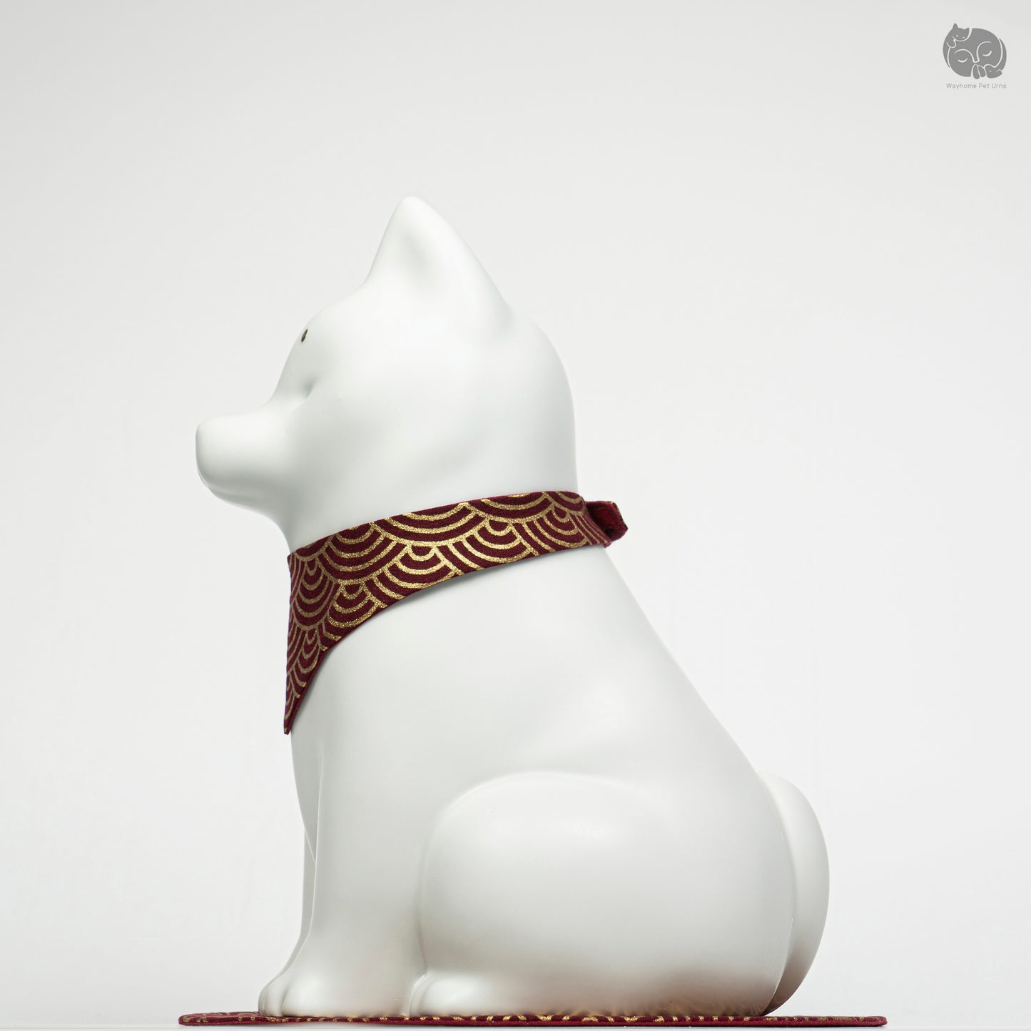Side profile of the handcrafted white ceramic dog memorial jar, showing the elegant silhouette for large breeds.
